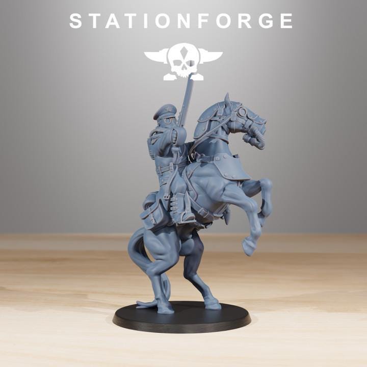 GrimGuard Cavalry Captain + Base - Station Forge