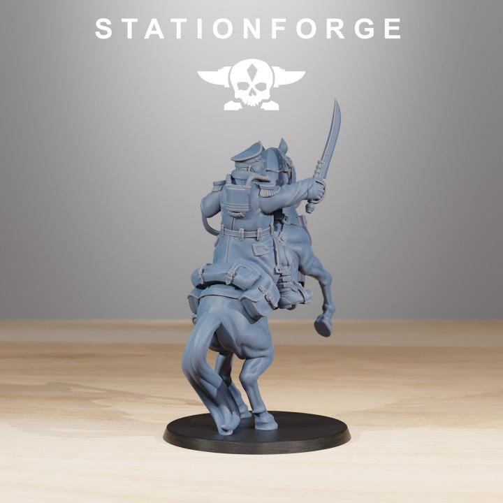GrimGuard Cavalry Captain + Base - Station Forge