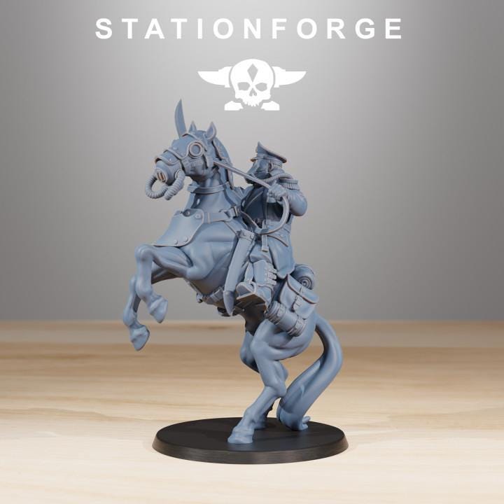 GrimGuard Cavalry Captain + Base - Station Forge