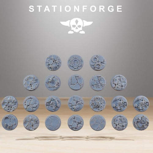 25mm Deserted Bases/Toppers (20) - Station Forge